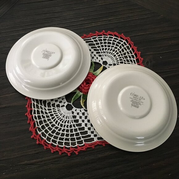 Two Vintage Corelle Corning Made in the USA Sage Green Shadow Rim Saucers - Picture 6 of 9